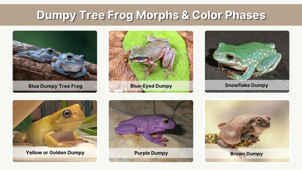 Dumpy Tree Frog Morphs & Color Phases