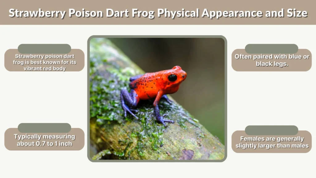 Strawberry Poison Dart Frog Physical Appearance and Size