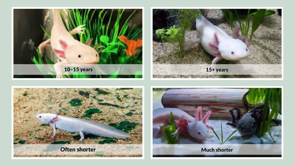 Axolotl Lifespan by Situation