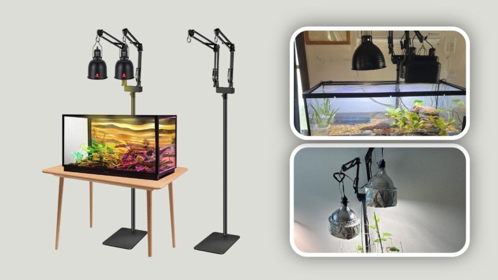 DXOPHIEX Dual Flexible Reptile Lamp Stand