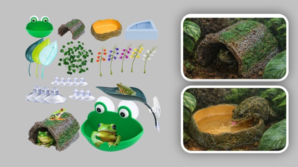 13Pcs Frog Tank Accessories Set – Tree Frog Habitat Kit
