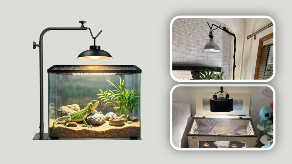 Josmimic Adjustable Reptile Heat Lamp Stand