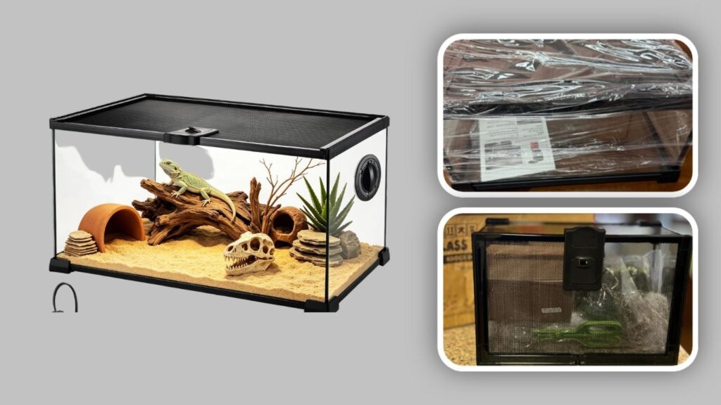 HSUCCCT 10 Gallon Reptile Terrarium Glass Starter Habitat
