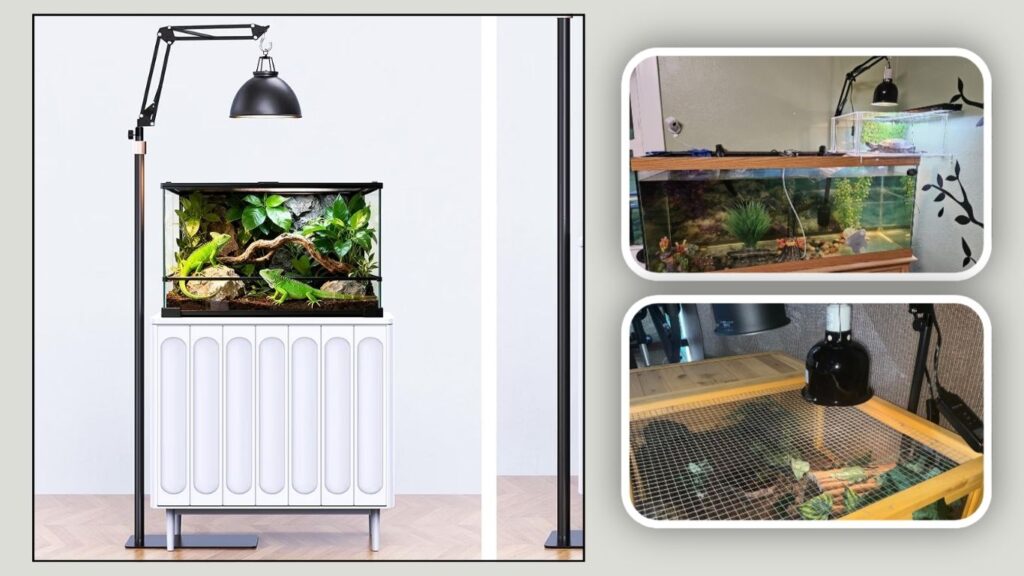 JIRVY Adjustable Reptile Lamp Stand