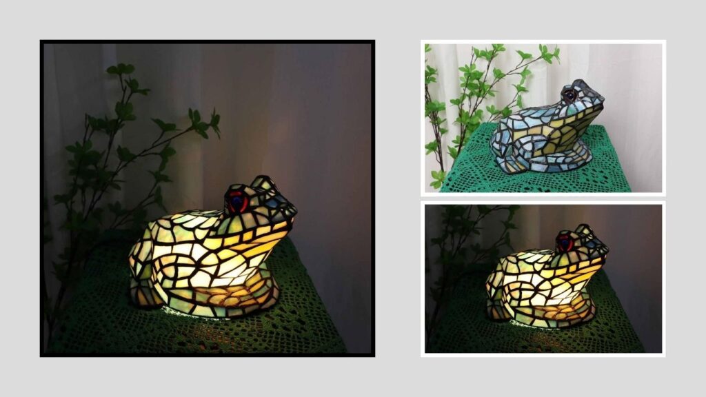 Bieye L10829 Multicolor Frog Tiffany Style Lamp