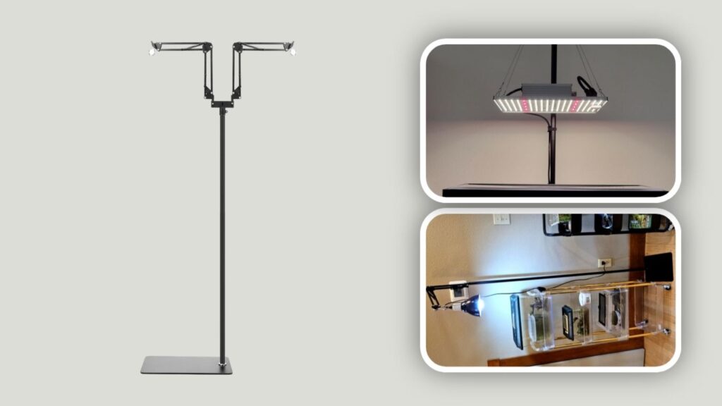 MECESOR 360° Rotatable Adjustable Reptile Lamp Stand