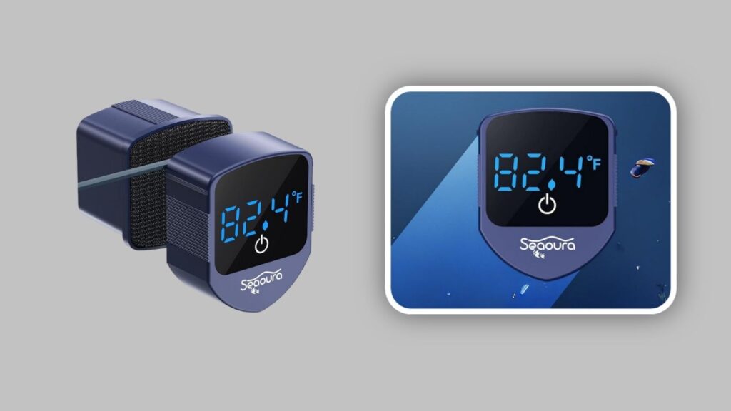 SEAOURA Aquarium Magnetic Thermometer & Algae Tool