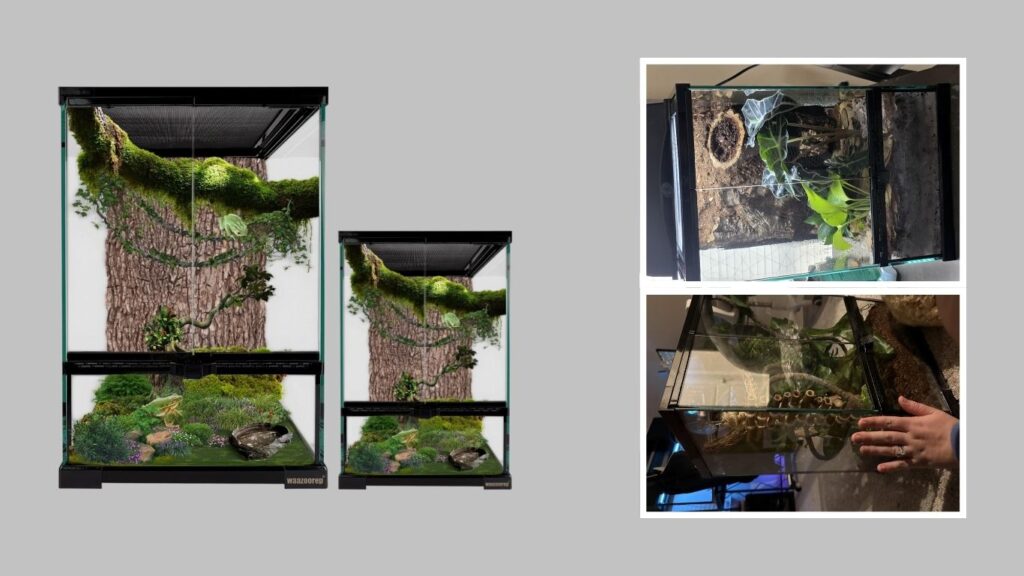 3. Waazoorep Ventilated Reptile Terrarium Enclosure