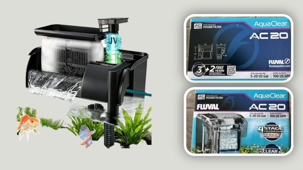 hygger Quiet Hang-On-Back Aquarium Filter