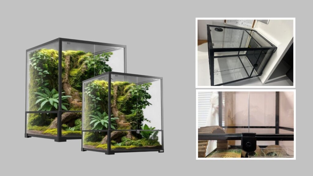 9. Oiibo Knock-Down Glass Reptile Terrarium