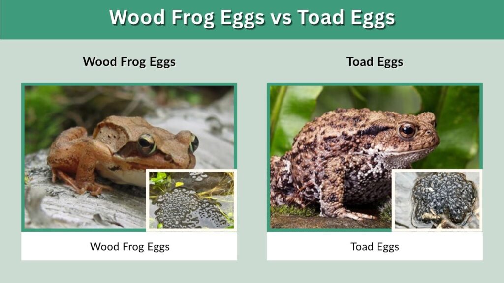 Wood Frog Eggs vs Toad Eggs